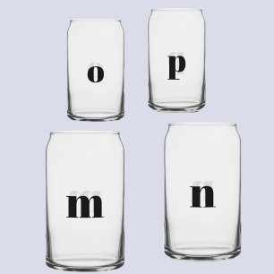 Vaso Con Forma De Lata Monograma moderno simple personalizado inicial
