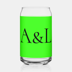 Vaso Con Forma De Lata Monograma Neon Green Glass Can - Personalizable
