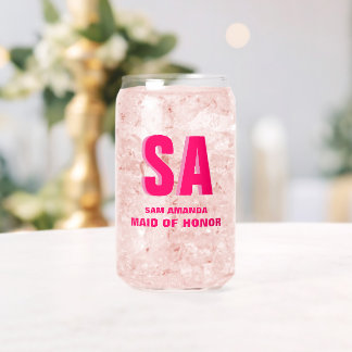 Vaso Con Forma De Lata Monograma Personalizado De Doble Sombra De Honor