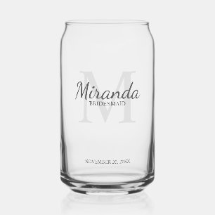 Vaso Con Forma De Lata Monograma y nombre de la dama de honor personaliza