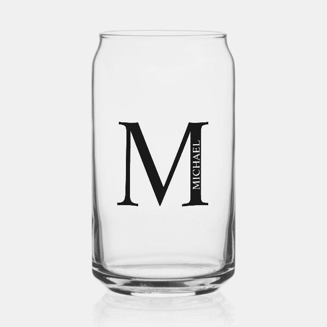 Vaso Con Forma De Lata Monograma y nombre personalizados (Anverso)