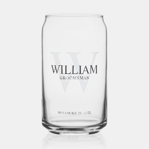Vaso Con Forma De Lata Monograma y nombre personalizados para los padrino