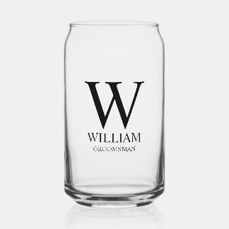 Vaso Con Forma De Lata Monograma y nombre personalizados para los padrino