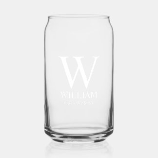 Vaso Con Forma De Lata Monograma y nombre personalizados para los padrino