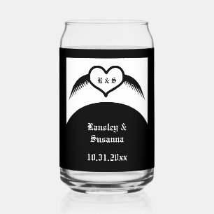 Vaso Con Forma De Lata Monogramado Boda gótico Personalizado del corazón