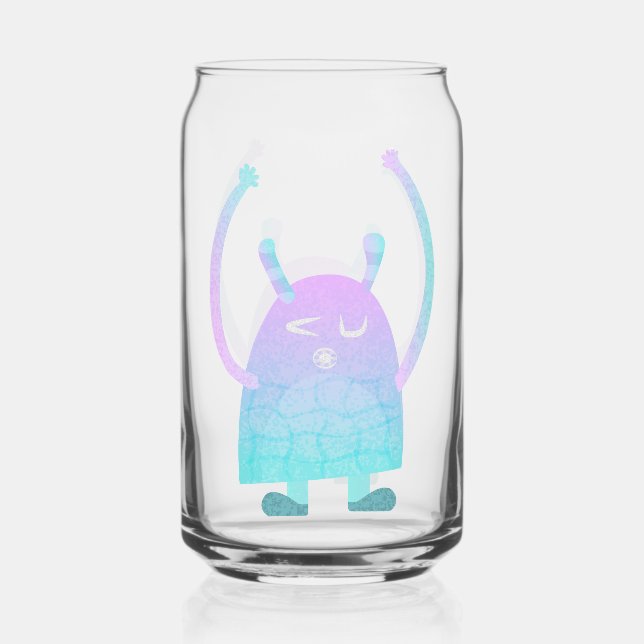 Vaso Con Forma De Lata Monstruo Azul Pequeño y Lindo (Anverso)