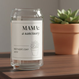 Vaso Con Forma De Lata Mother's Day Minimalist Mama Sanctuary Botanical