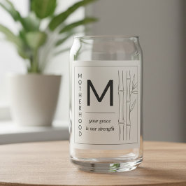 Vaso Con Forma De Lata Mother's Day Serene Bamboo Motherhood Quote