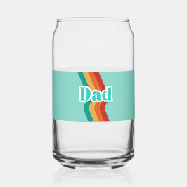 Vaso Con Forma De Lata Mug de papá retro, azul verde azulado con raya Día