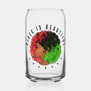 Vaso Con Forma De Lata Mujer niña negra panafricana orgullo afro verde ro