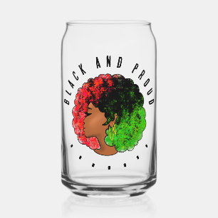 Vaso Con Forma De Lata Mujer niña negra panafricana orgullo afro verde ro