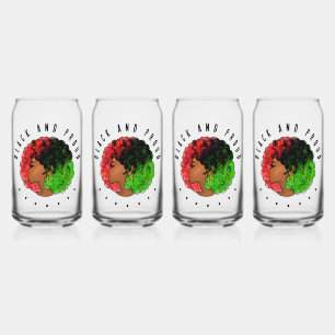 Vaso Con Forma De Lata Mujer niña negra panafricana orgullo afro verde ro