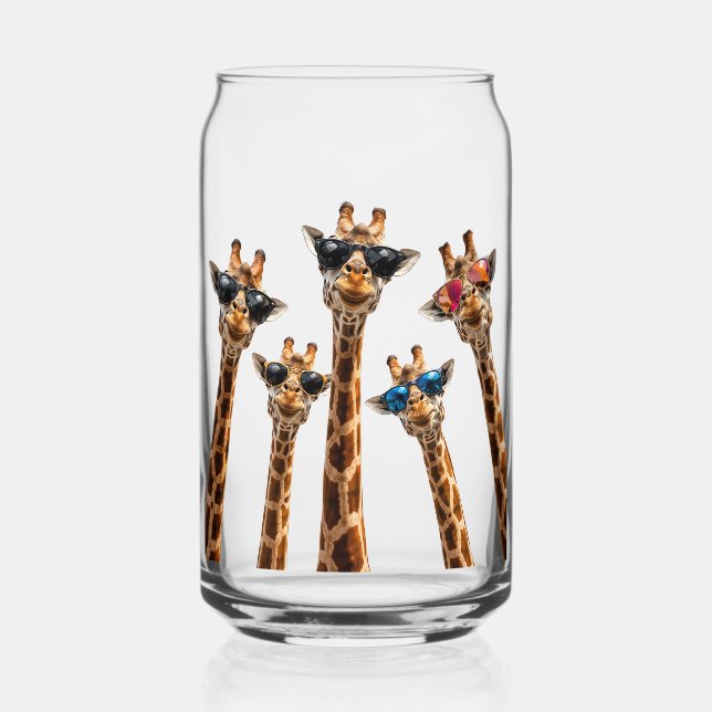 Vaso Con Forma De Lata multitud de jirafas geniales (Anverso)