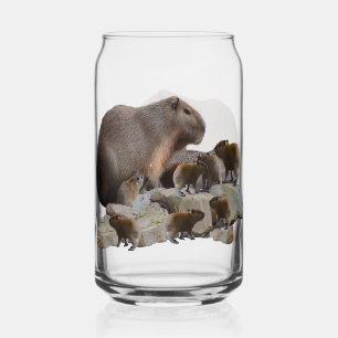 Vaso Con Forma De Lata Mummy Y Baby Capybaras,