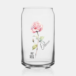 Vaso Con Forma De Lata Nacimiento Flor Mes Junio Nombre del Rosa