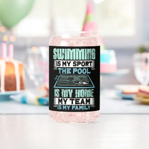 Vaso Con Forma De Lata Nadar Es Mi Deporte La Piscina Es Mi Hogar