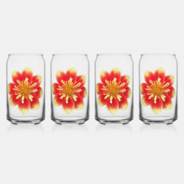 Vaso Con Forma De Lata Naranja Collarette Dahlia Blooms Floral