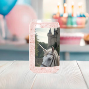 Vaso Con Forma De Lata Natu Unicorn bebiendo vidrio