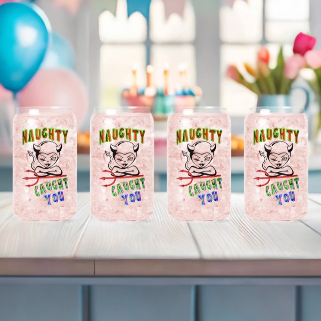 Vaso Con Forma De Lata Naughty Te Atrapó (Insitu (Baby Shower))