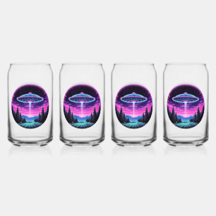 Vaso Con Forma De Lata Nave Espacial Alienígena Retro Futurista