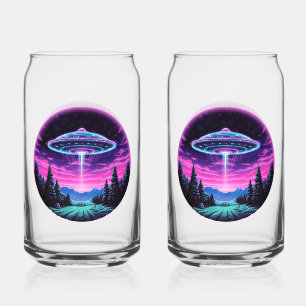 Vaso Con Forma De Lata Nave Espacial Alienígena Retro Futurista