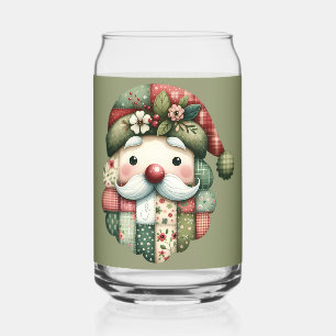 Vaso Con Forma De Lata Navidad caprichosa de Santa con parches de estilo