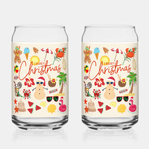 Vaso Con Forma De Lata Navidad Tropical