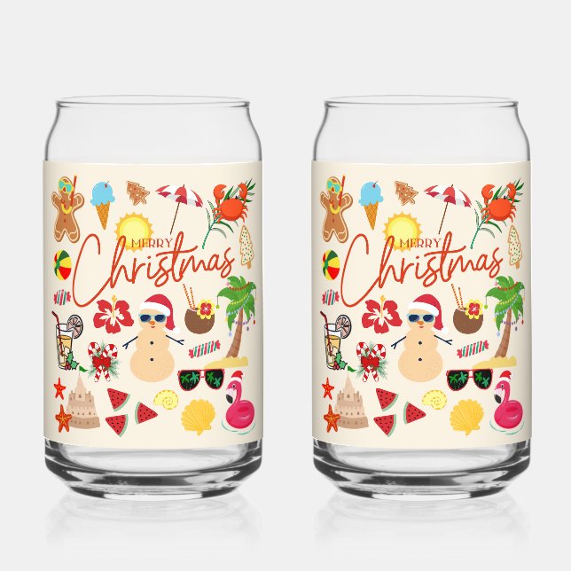 Vaso Con Forma De Lata Navidad Tropical (Anverso)