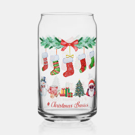 Vaso Con Forma De Lata Navidades Básicos Vidrio en Forma de Ca de 16 oz