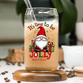 Vaso Con Forma De Lata Navidades Cute Jolly Santa Nombre Personalizado