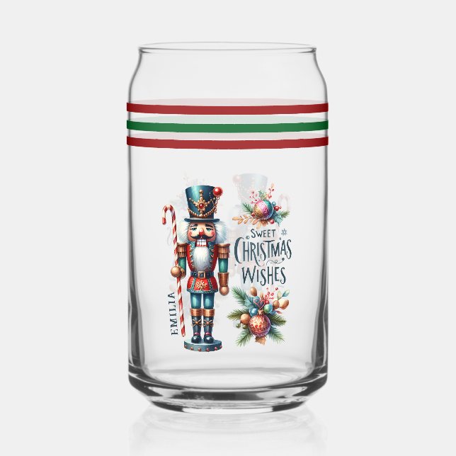 Vaso Con Forma De Lata Navidades: Deseos de los Navidades de candy cane (Anverso)