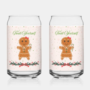 Vaso Con Forma De Lata Navidades Gingerbread Woman And Bows