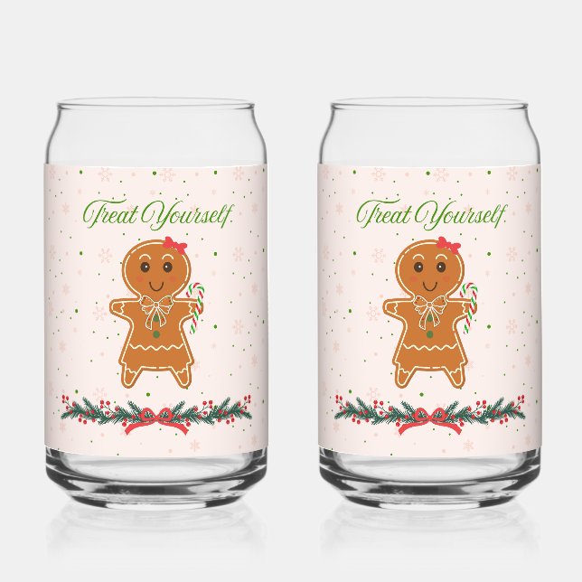 Vaso Con Forma De Lata Navidades Gingerbread Woman And Bows (Anverso)