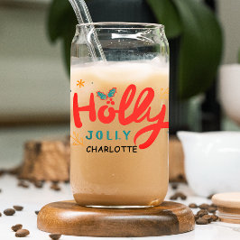 Vaso Con Forma De Lata Navidades Holly Jolly Fun Winter Nombre personaliz