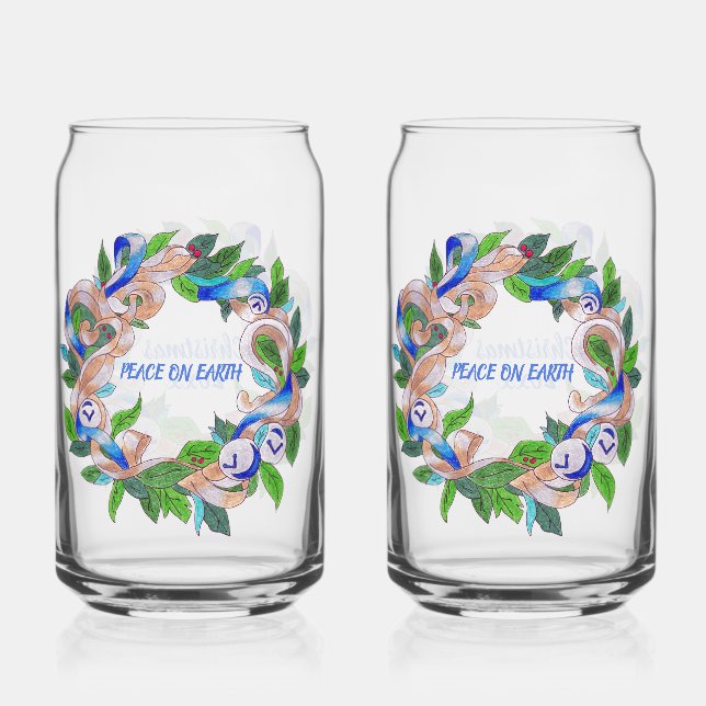 Vaso Con Forma De Lata Navidades Wreath Soda Glass (Anverso)