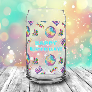 Vaso Con Forma De Lata Neon Disco Birthday de los 90