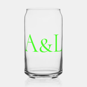 Vaso Con Forma De Lata Neon Monograma transparente lata de vidrio - Perso