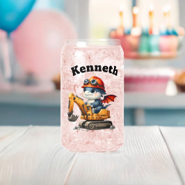 Vaso Con Forma De Lata Niños dragones felices en el lugar de construcción