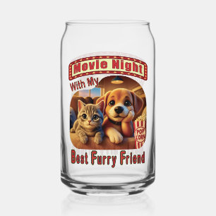 Vaso Con Forma De Lata Noche de Cine - Mejor Amigo Peludo - Gato y Perro