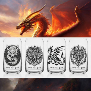Vaso Con Forma De Lata Noche de Juego Dragones Únicos 4 Texto Personaliza