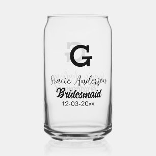 Vaso Con Forma De Lata Nodesmaid agregar nombre monograma simple mínimo m