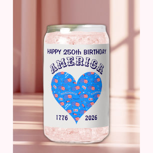 Vaso Con Forma De Lata Nombre    Corazón Azul Brillante Feliz Cumpleaños 