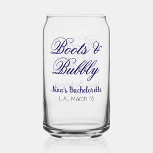 Vaso Con Forma De Lata nombre de despedida de soltera Botas y Burbujas pu