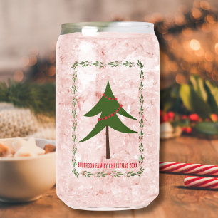 Vaso Con Forma De Lata Nombre de familia de guirnaldas y árboles de Navid