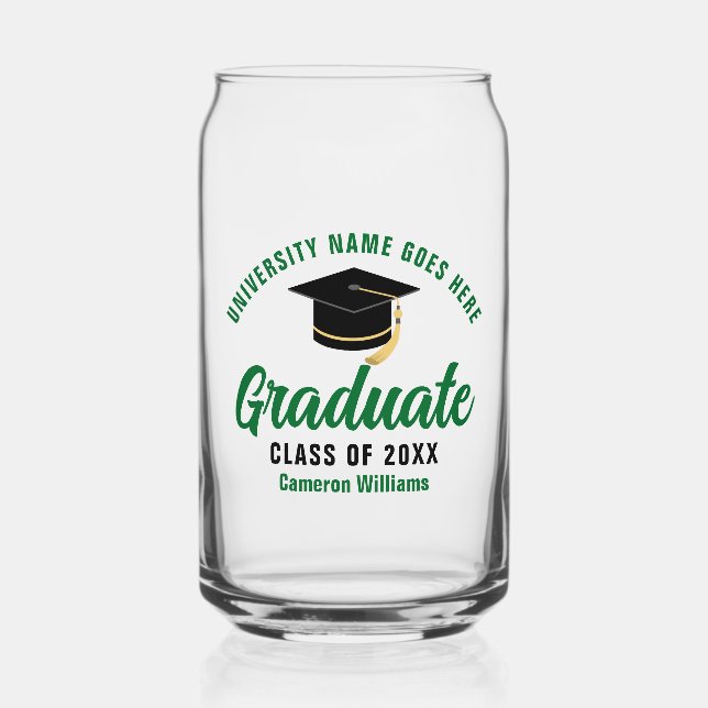 Vaso Con Forma De Lata Nombre de graduado personalizado de graduación ver (Anverso)