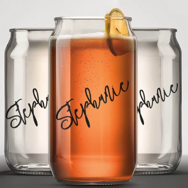 Vaso Con Forma De Lata Nombre de guión de monograma personalizado (Subido por el creador)