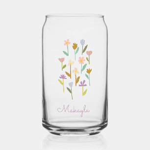 Vaso Con Forma De Lata Nombre de la dama de honor floral ilustrada person