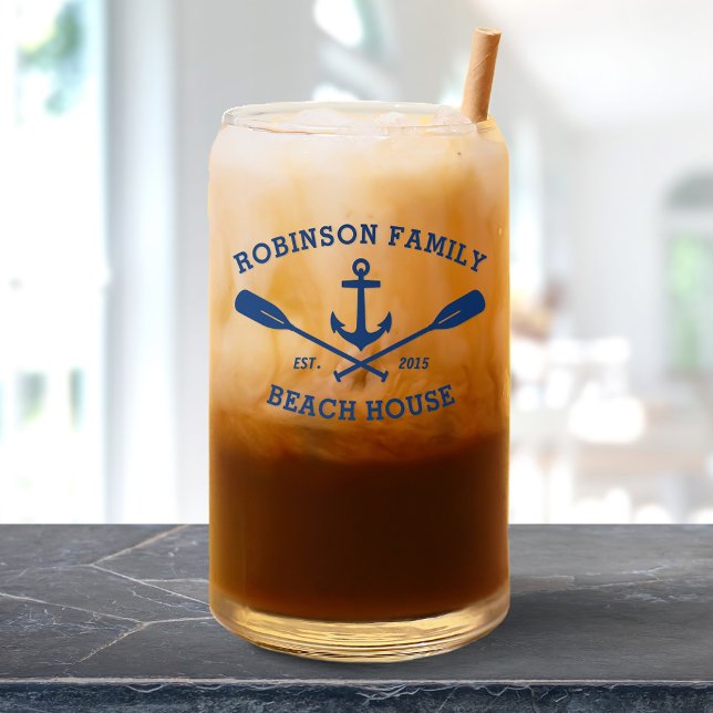 Vaso Con Forma De Lata Nombre de la familia Beach House Nautical Anchor N (Subido por el creador)