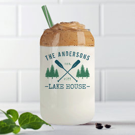 Vaso Con Forma De Lata Nombre de la familia Lake House Rustic Oars Pine T