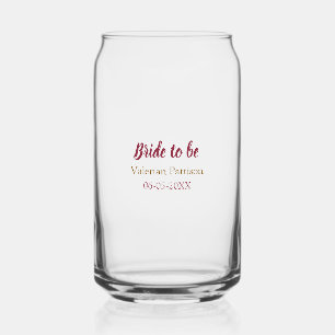 Vaso Con Forma De Lata Nombre de la novia fecha de la ducha de novia dora